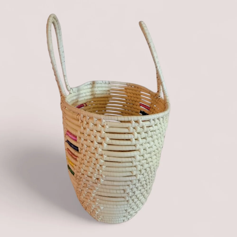 Vintage Large Straw Raffia Tote‎ Basket